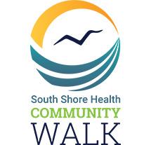 Logo featuring South Shore Health gull between swirls of color with text reading "South Shore Health Community Walk"