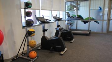 Exercise equipment at the new Physical Therapy and Wellness space in Norwell