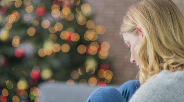 Sad woman at holiday time